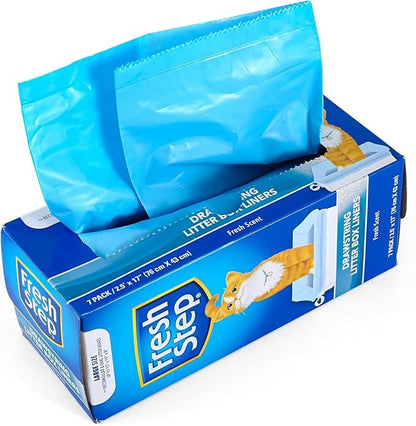 Fresh Step Drawstring Cat Litter Box Liners, Scented Heavy Duty Kitty Litter - Image 4