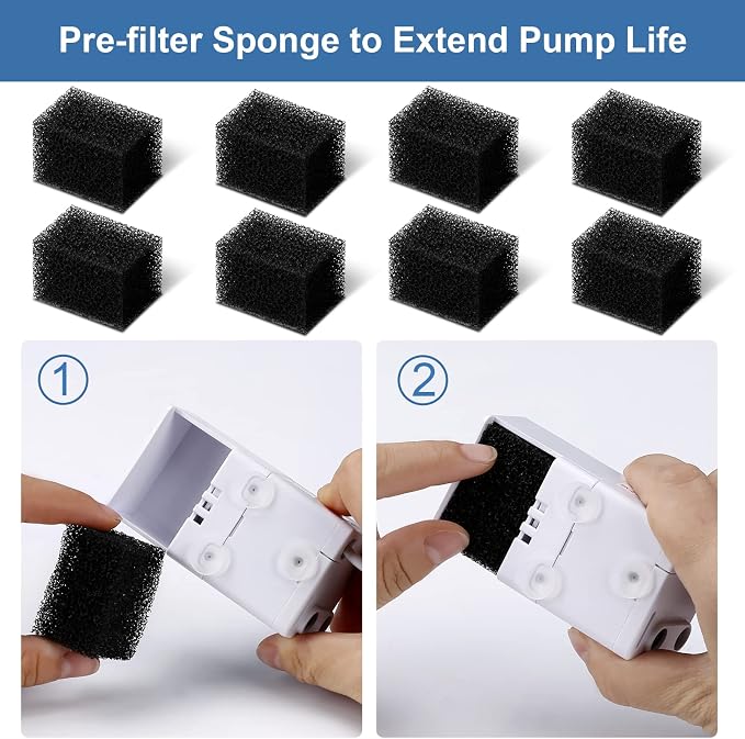 （16 Pices） 8 Pack Replacement Filters & 8 Pack Replacement Pre-Filter Sponges - Image 8