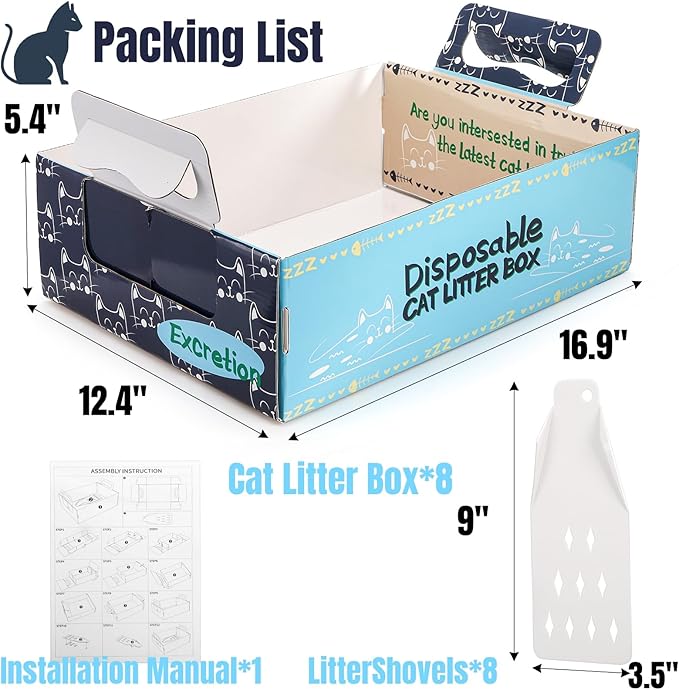 Hiceeden 8 Pcs Disposable Litter Box - Image 2