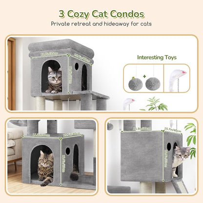 Globlazer Cat Tower for Multiple Indoor Cats, 52 inch Heavy Duty Cat Tree - Image 3