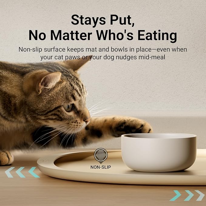 DownyPaws Cat Food Mats for Floors Waterproof, BPA Free Silicone Pet Food Mat - Image 7