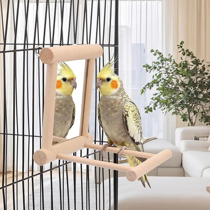Wontee Bird Mirror Bird Toys for Budgies Parakeets Cockatiels Lovebirds Conures - Image 3