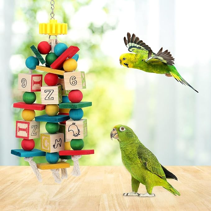 Rypet Wood Bird Chewing Toy for Cage, Wooden Birds Cage Toys for Helping Trim - Image 4