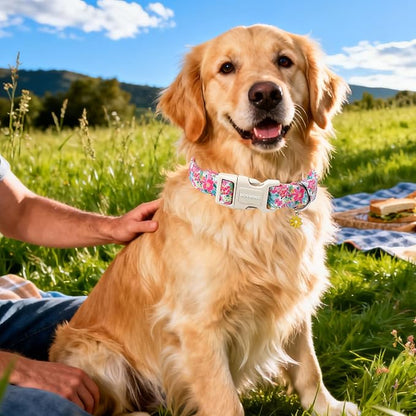 DOGWONG Spring Flower Dog Collar-Cute Floral Daisy Dog Collar, Adjustable Soft - Image 5