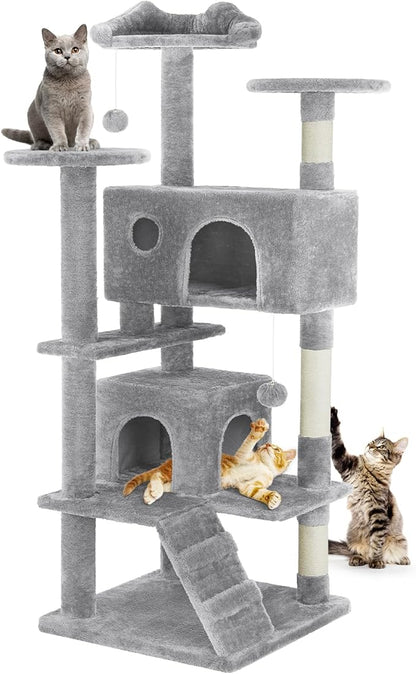 DUMOS 54-inch Indoor Cat Tree Tower –Multi-Level Pet House by DumosLifestyle