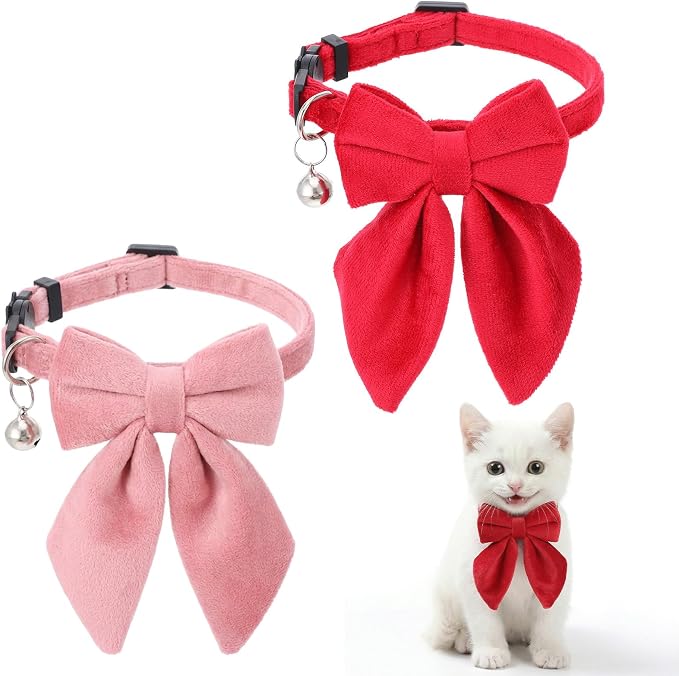 2Pcs Cat Collars for Girl Cats Breakaway Pink Cat Collar by Unknown