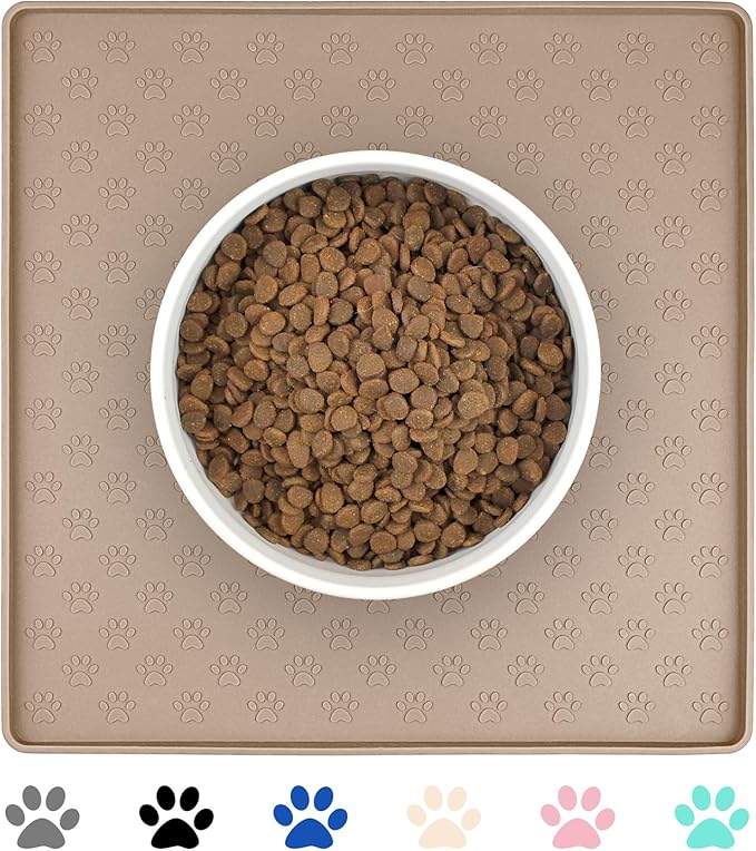 Ptlom Dog Food Mat Anti-Slip Bowl Mats by PTLOM