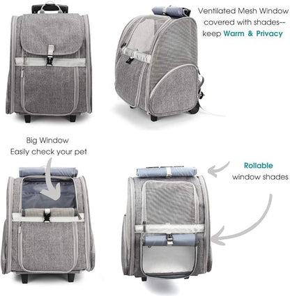 Lollimeow Pet Rolling Carrier, Dog Backpack - Image 4