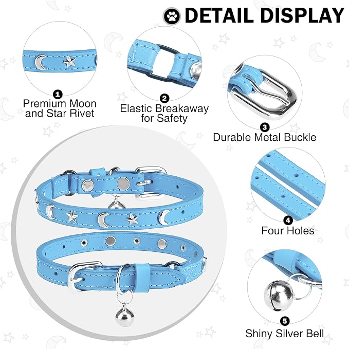 Leather Cat Collars for Boy Girl Cats - Image 3