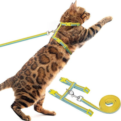 PUPTECK Adjustable Cat Harness and Leash Set Escape Proof Kitten Strap Collar by PUPTECK