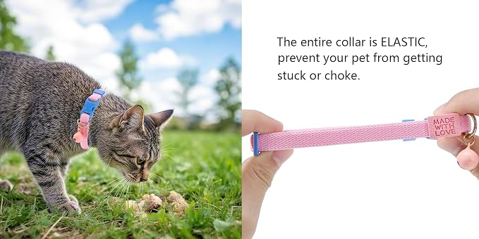 Elastic Cat Collar 2 Pack of Safety Quick Release Cat Collars - Image 3
