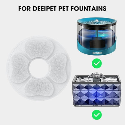 8 Packs Cat Water Fountain Food Grade Replacement Filters & Sponges - Image 5
