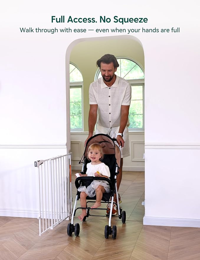 Babelio Baby Gate for Stairs, Kitchen & Doorways, No Bottom Bar| Easy Install| - Image 3