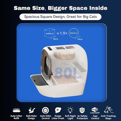 Self Cleaning Litter Box Auto Refill, Automatic Robot Litter Box - Image 5