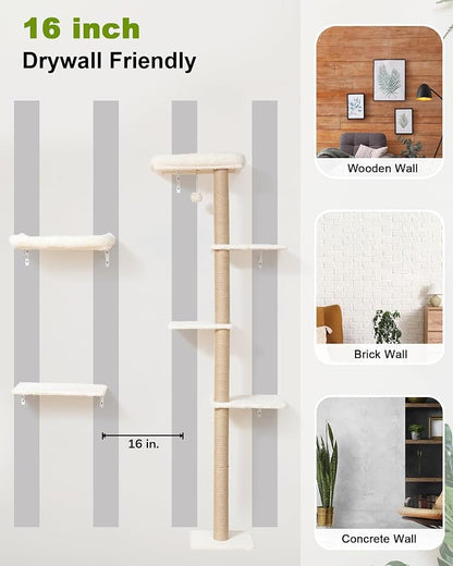 FUKUMARU Cat Wall Shelves, Stable Wall Mounted Cats Furniture Set, Kitten - Image 7