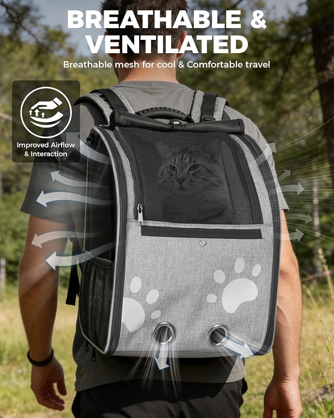 Cat Carrier Backpacks for Kitty Small Dog up to 15 lbs, Lightweight and - Image 3
