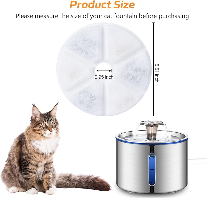 Cat Water Fountain Filters, 6 Pieces Triple Filtration System Replacement - Image 2