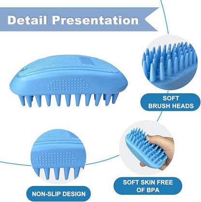3PCS Dog Bath Brush, Dog Shampoo Brush, Dog Scrubber - Image 4