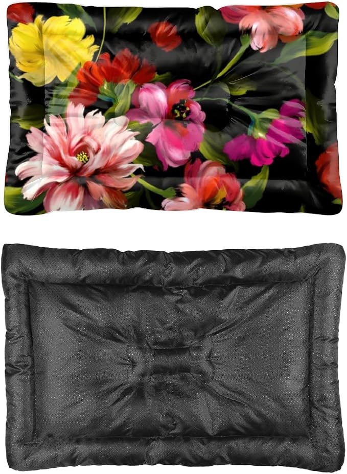 Pink Flowers Pet Sleeping Pad Cat Cushion Pad Pet Beds by Unknown