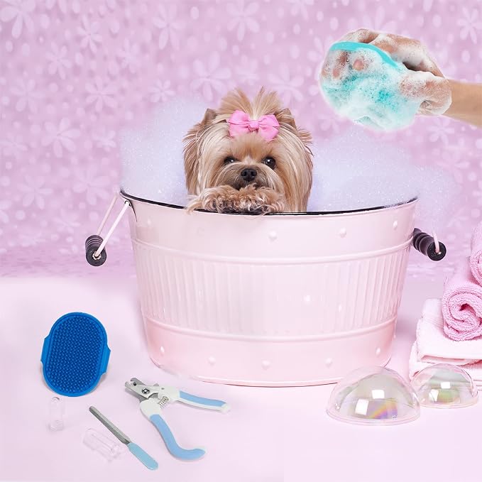 6Pcs Silicone Pet Grooming Set: Bath Massage Dispenser Brush, Finger Toothbrush - Image 5