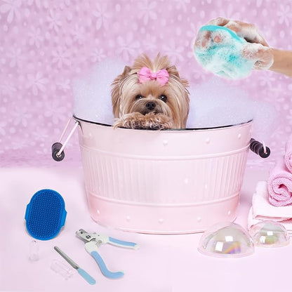 6Pcs Silicone Pet Grooming Set: Bath Massage Dispenser Brush, Finger Toothbrush - Image 5