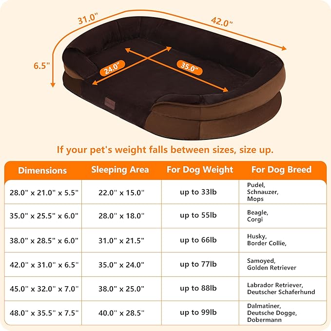 Dwanton Orthopedic Dog Bed for Large Dogs - Image 4