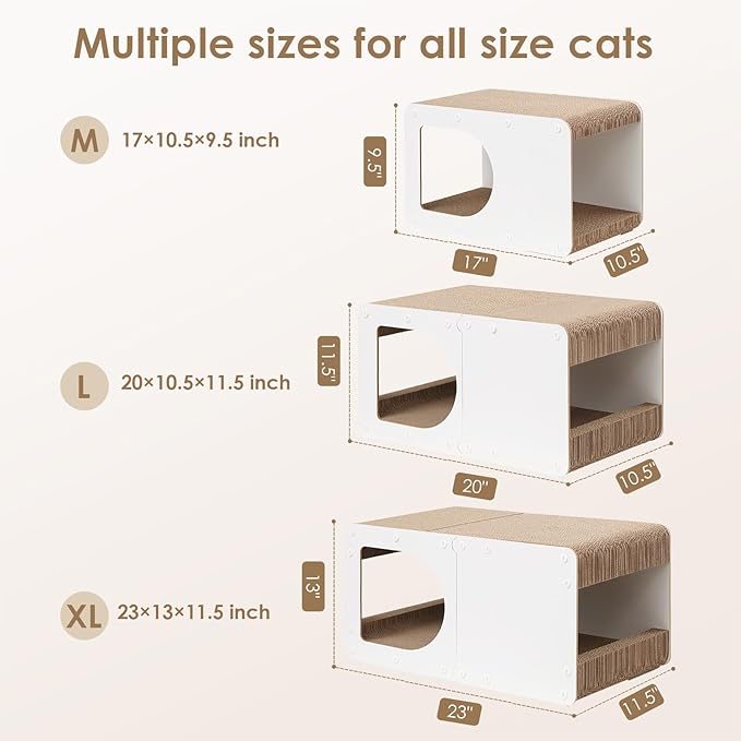 EHEYCIGA Cardboard Cat Scratcher House, 23-Inch Corrugated Cat Scratcher - Image 6