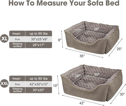 JOEJOY Rectangle Dog Bed for Large Medium Small Dogs - Image 4