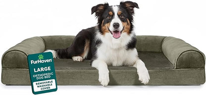 Furhaven Orthopedic Dog Bed for Large/Medium Dogs w/ Removable Bolsters & by FurHaven