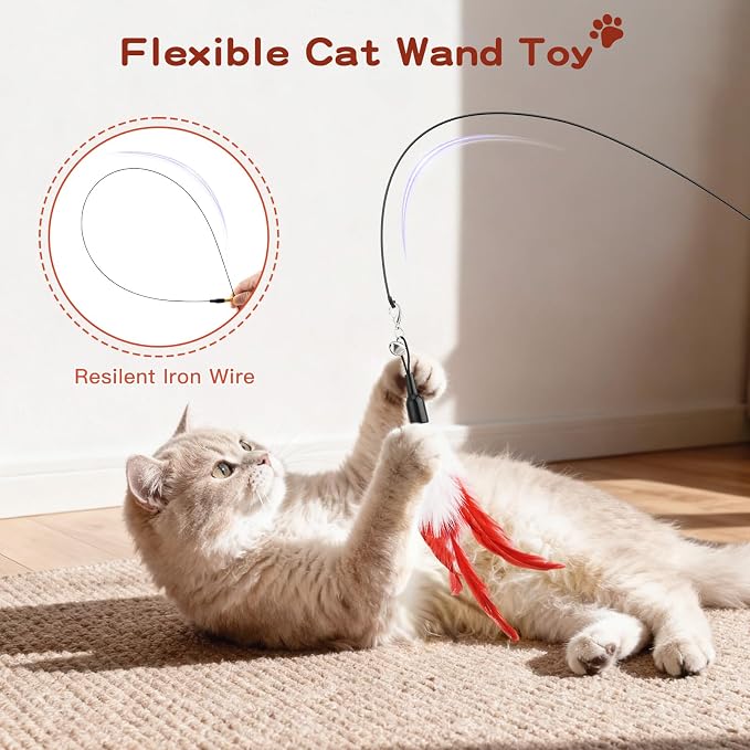 Pawaboo Feather Teaser Cat Toy - Image 2