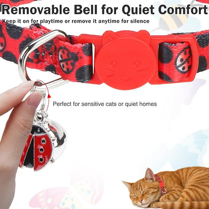 Cat Collar Breakaway with Bells, 3 Pack Spring Flower Cat Collars - Image 4