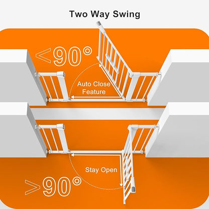 FURTIME 29"-41" Baby Gate with Cat Door Adjustable, Auto Close Dog Gate - Image 4