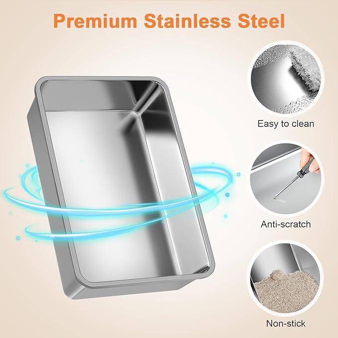URPOWER Stainless Steel Cat Litter Box - Image 4