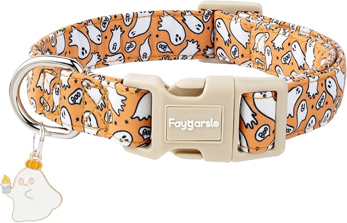 Faygarsle Halloween Ghost Pattern Dog Collar by Faygarsle