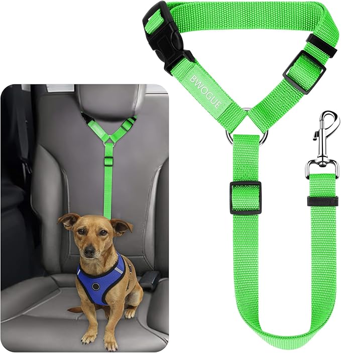 BWOGUE Pet Dog Cat Seat Belts, Car Headrest Restraint Adjustable Safety Leads by BWOGUEPetHome