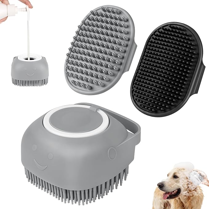 Comotech 6PCS Dog Bath Brush & Dog Toothbrush | Adjustable Handle Shampoo Brush by Comotech