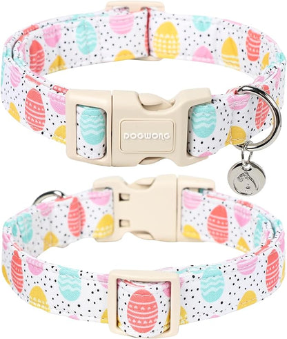 DOGWONG Easter Dog Collar, Colorful Egg Dog Collar Soft Durable Adjustable - Image 2