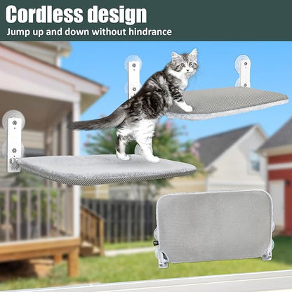 Sunhoo Cat Window Hammock Perch Cordless Perches Window Sill Seat Bed Foldable - Image 3