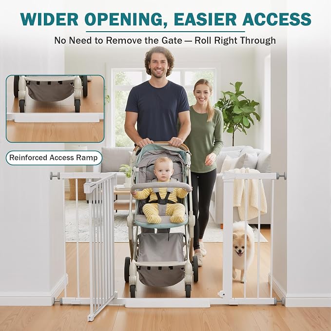 Mumeasy 29.7–48" Baby Gate for Stairs, Dog Gate for Doorways, Auto Close Child - Image 5