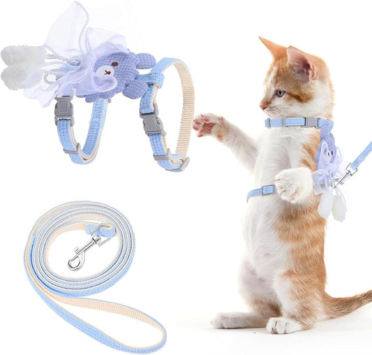 TIESOME Cat Harness and Leash Set, Adjustable Gradient Kitten Harness Escape by TIESOME