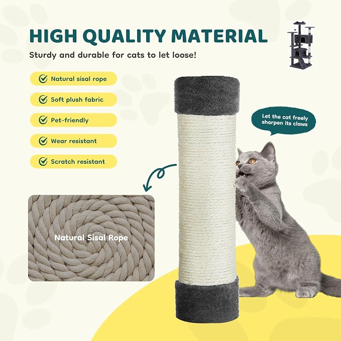 Cat Tree 54 Inch, Sisal Scratching Posts and Climbing Ladder, Pet Play Toy - Image 4