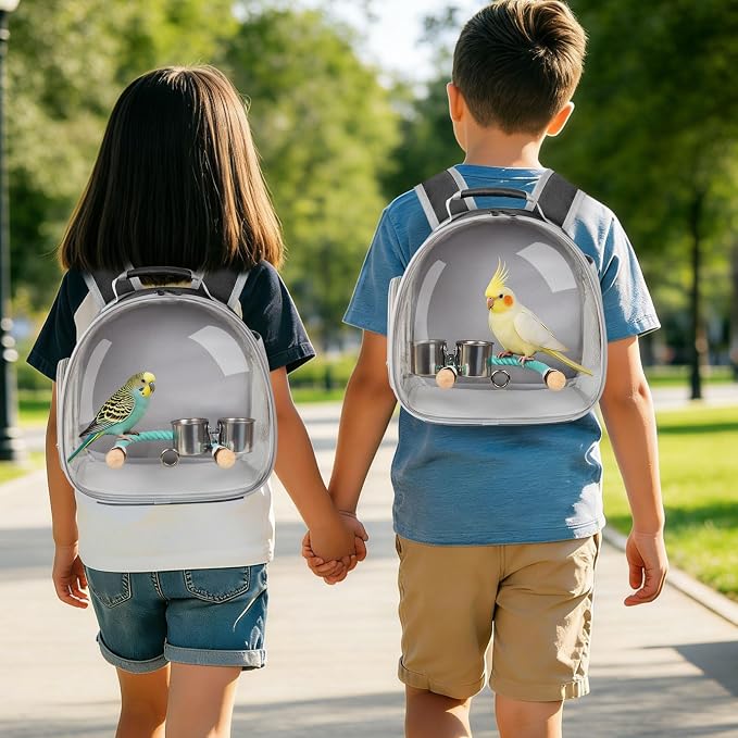Small Bird Travel Backpack Carrier Cage - Image 6