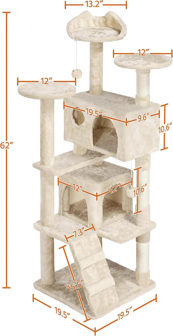 Yaheetech 62in Cat Tree Cat Tower - Image 3