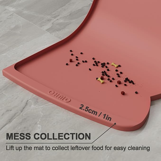 OHMO Dog Food Mat w/Residue Collection Pocket Silicone Pet Feeding Mat - Image 3