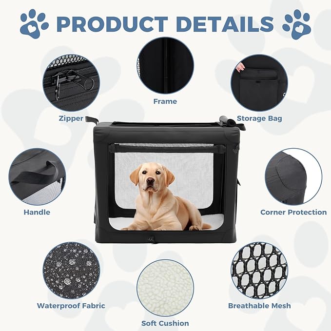 DUMOS Dog Crate 36 Inch Travel Cat Pet Carrier - Image 3