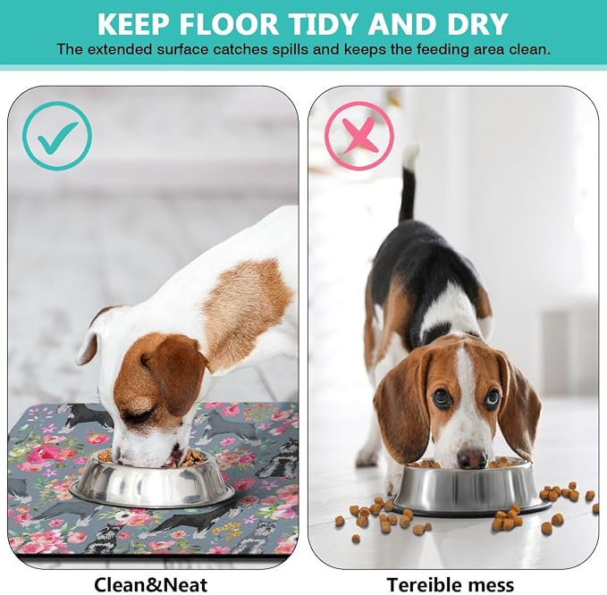 Schnauzer Dog Food & Water Mat, Pet Feeding Mat - Image 4