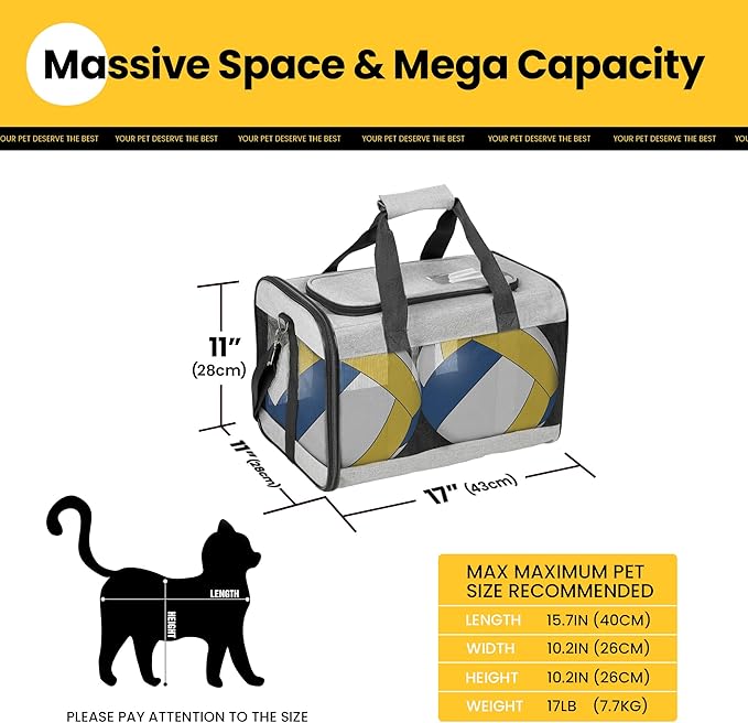 Cat Carrier Airline Approved, Soft-Sided Dog Carrier - Image 2