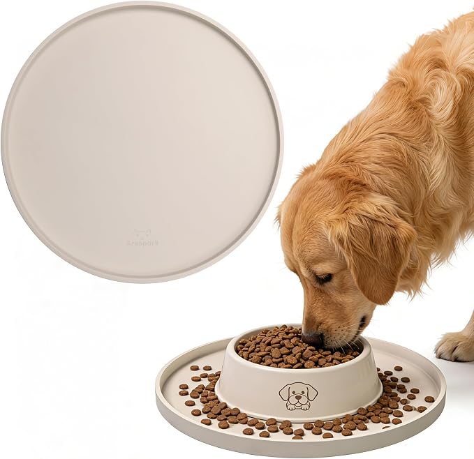 Arespark Dog Food Mat, Nonslip Waterproof Dog Silicone Feeding Bowl Mat by Arespark