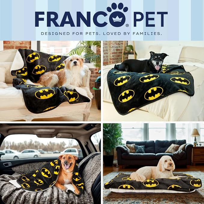 Franco Pet Batman DC Comics Bat Shield Logo Super Soft Cozy Waterproof - Image 7