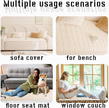 Sofa Cover Fuzzy Couch Cover for Pet, Couch Covers for Dogs Washable Non-Slip - Image 5